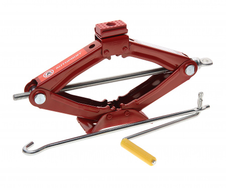 Домкрат винтовой DV-10R ромбовидный с резиновой опорной площадкой 1т (выс.подъема 350мм) AUTOPROFI /1/8