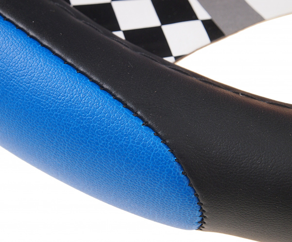 Оплетка руля MIS-LT34A (M) BLACK/BLUE кожа MISTAR /1/25