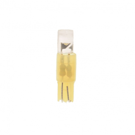 Автолампа T5 (W2*4.6d) 1 LED FLAT YELLOW 5лм   12V MEGAPOWER /10 /100