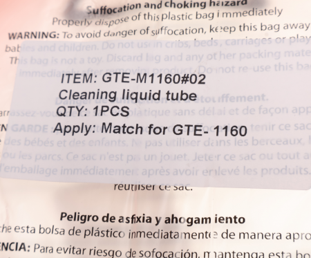 GTE Ремкомплект для установки GTE-M1160 (02) трубка для чистящей жидкости GTE
