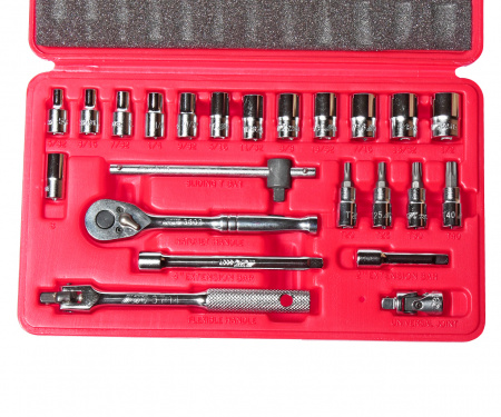 JTC Набор головок торцевых и насадок 1/4" 6-ти гранных 5/32"-1/2",Т20-Т40 23 предмета в кейсе JTC JTC Набор головок торцевых и насадок 1/4" 6-ти гранных 5/32"-1/2",Т20-Т40 23 предмета в кейсе JTC