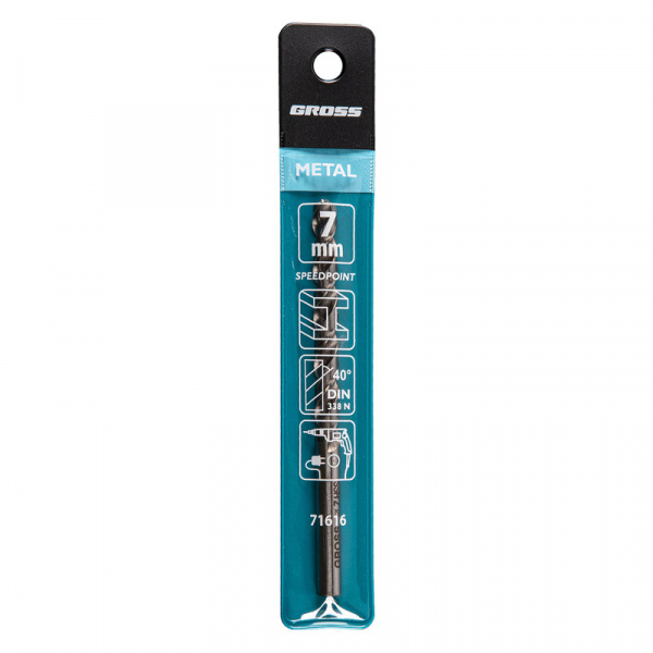 Сверло спиральное по металлу, 7 мм, HSS, 338 W Gross