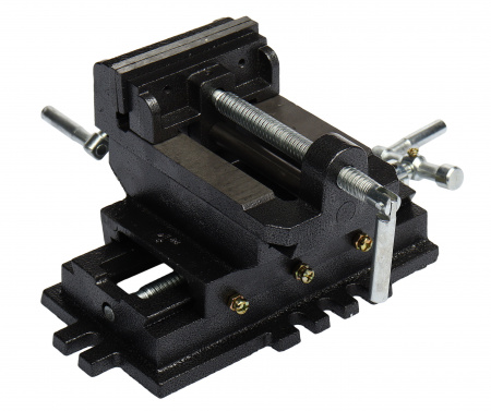 Тиски станочные ER-191100 с винтовыми механизмами для регулировки направления "вперед-назад", "лево-право" 4"-100мм  чугунные ЭВРИКА /1 NEW