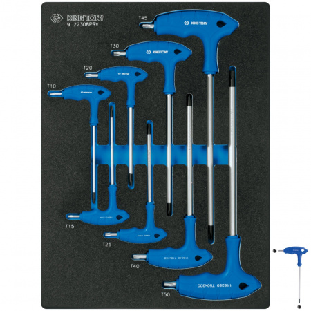Набор ключей Torx L-тип, ложемент, 8 предметов KING TONY 9-22308TRV Набор ключей Torx L-тип, ложемент, 8 предметов KING TONY 9-22308TRV