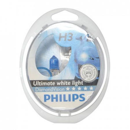 Автолампа H3 (55) PK22s DiamondVision 5000K (2шт) 12V PHILIPS /1/5/30
