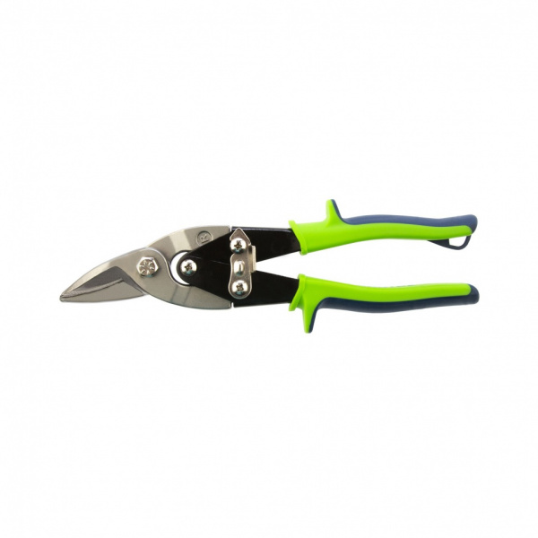 Ножницы по металлу, 250 мм, правый рез, сталь С55, двухкомпонентные рукоятки СИБРТЕХ