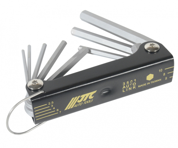 JTC Набор ключей шестигранных 2.5-10мм раскладной 8 предметов JTC JTC Набор ключей шестигранных 2.5-10мм раскладной 8 предметов JTC