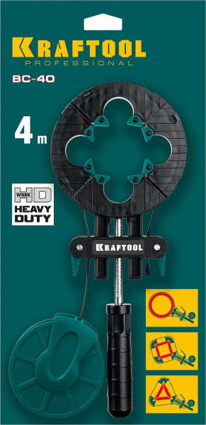 KRAFTOOL BC-40, 4 м, ременная струбцина (32207-1)