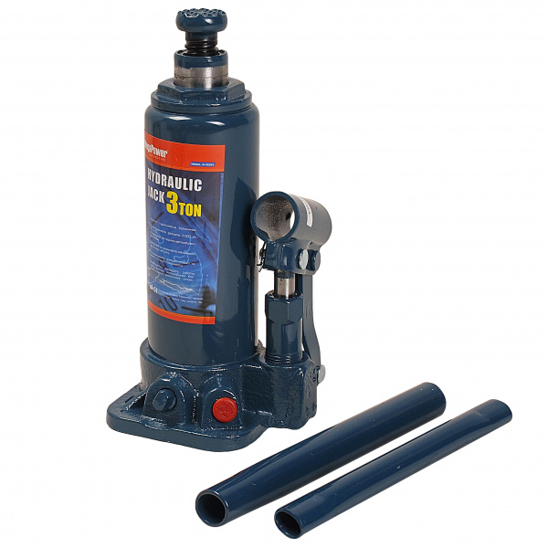 Домкрат гидравлический M-90304 бутылочный 3т (выс.подъема 194-372мм) с клапаном MEGAPOWER /1/6 HIT