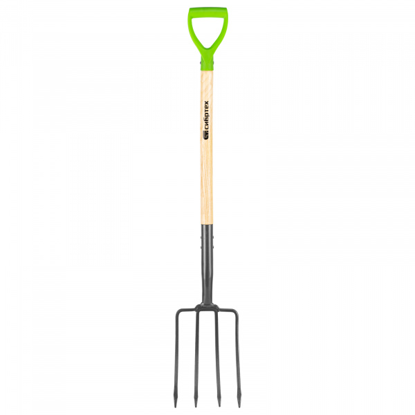 Вилы 4-рогие, огородные, кованые, 195х295х1165 мм, деревянный лакированный черенок Сибртех