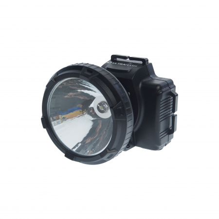Фонарь UF-5364 1 LED BLACK с коллиматорной линзой головной с аккумулятором, 2 режима 220V ULTRAFLASH /1/5/100