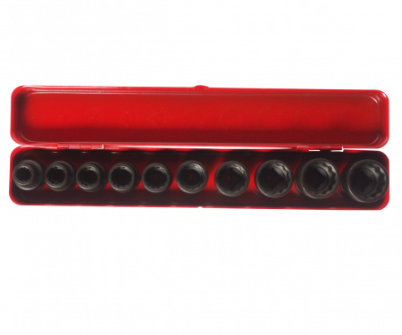 JTC Набор головок торцевых 1/2" 12-ти гранных 10-24мм ударных 10 предметов JTC