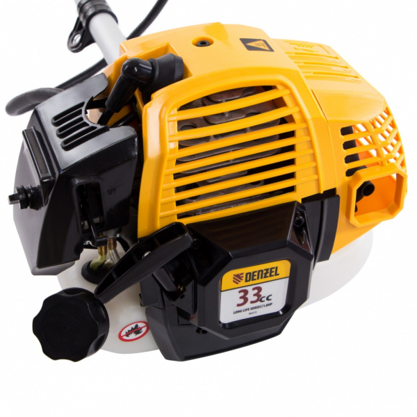 Триммер бензиновый DR-33S, 33 см3, разъемная штанга, состоит из 2 частей Denzel 