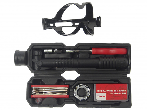 Набор инструмента WMC-2727B:для обслуживания велосипеда 27пр.+держатель фляги,в тубе(черный) WMC TOOLS /1/10 Набор инструмента WMC-2727B:для обслуживания велосипеда 27пр.+держатель фляги,в тубе(черный) WMC TOOLS /1/10