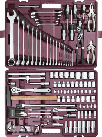 TS127 Набор инструмента универсальный 1/4", 1/2"DR, 127 предметов
