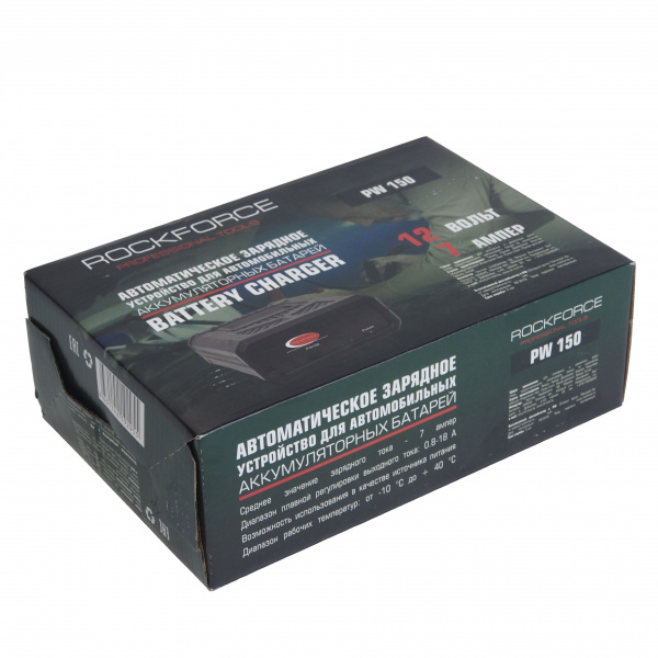 Зарядное автоматическое устройство RF-PW150 для  аккумуляторных батарей (12В, 7А, -10°С +40°С) ROCKFORCE /1