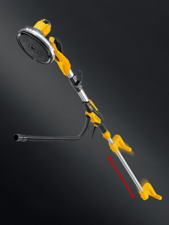 STEHER d225 мм, 500 Вт, подсветка, бесщеточная шлифовальная машина для стен (жираф), кейс (DWB-500)