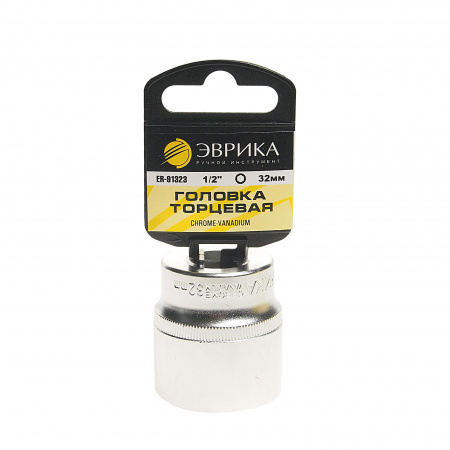 Головка торцевая 32мм 1/2" 6-гранная L=50мм (с держателем) ЭВРИКА ER-91323H  1/48