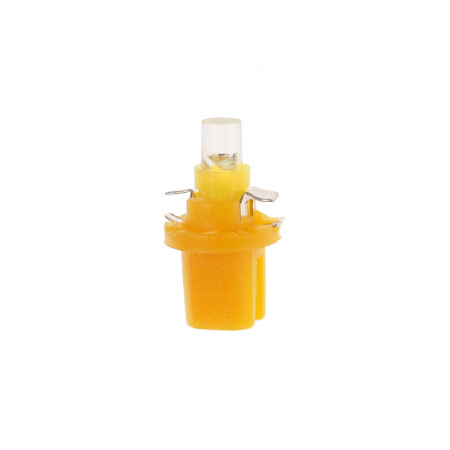 Автолампа T5 (W2*4.6d с патроном B8.5d) 1 LED CONE  YELLOW 4лм   12V MEGAPOWER /10 /100