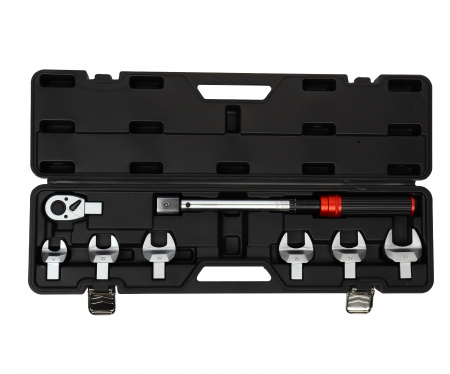 Ключ динамометрический 8пр., 14х18мм, 3/8" с набором рожковых насадок (17,22,24,26,27,30мм, 20-120Nm) 475мм, в кейсе LG-S7908 LIGE /1/4 NEW