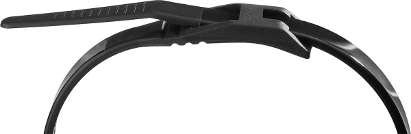 ЗУБР КОБРА, 4.6 x 370 мм, нейлон РА66, 25 шт, черные, кабельные стяжки с плоским замком, Профессионал (30935-46-370)