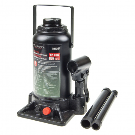 Домкрат гидравлический RF-T91204(DS) бутылочный с клапаном 12т (выс.подъема 217-407мм) ROCKFORCE /1/5