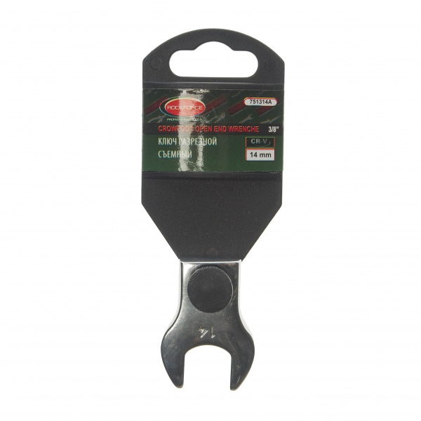 Ключ рожковый 14мм RF-751314A съемный 3/8", на пластиковом держателе ROCKFORCE /1