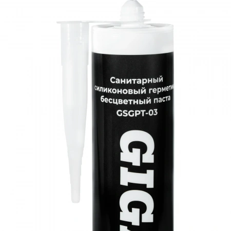 Санитарный силиконовый герметик Gigant бесцветный, паста, 0,28 л GSGPT-03