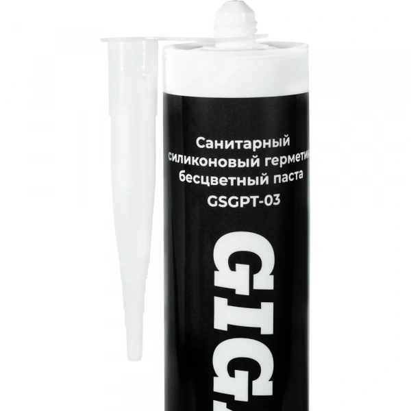 Санитарный силиконовый герметик Gigant бесцветный, паста, 0,28 л GSGPT-03