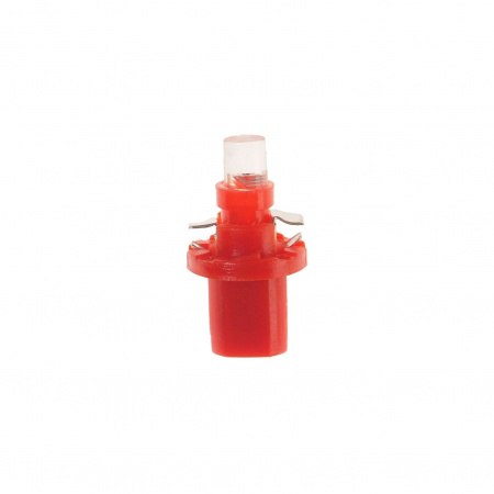 Автолампа T5 (W2*4.6d с патроном B8.5d) 1 LED CONE  RED 4лм   12V MEGAPOWER /10 /100