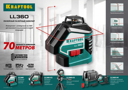 KRAFTOOL LL360 #2, лазерный нивелир (34645-2)