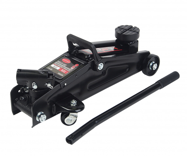 Домкрат гидравлический RF-TH22005C подкатной 2т с вращающейся ручкой 180° и резиновой накладкой (h min 140мм, h max 340мм,вес 10 кг) в кейсе ROCKFORCE