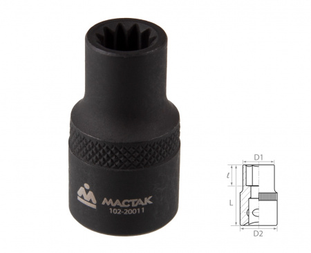 Головка для монтажа / демонтажа тормозных суппортов МАСТАК 102-20011