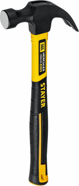 STAYER Hercules, 560 г, молоток-гвоздодёр столярный с фиберглассовой рукояткой, Professional (2026-560)
