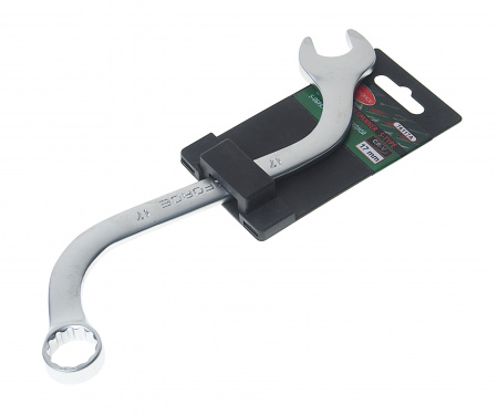 Ключ рожково-накидной 17мм RF-76117A S-образный на пластиковом держателе ROCKFORCE /1/10