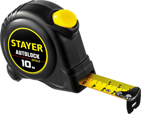 STAYER AutoLock, 10 м х 25 мм, рулетка с автостопом (2-34126-10-25)