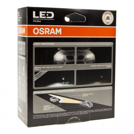 Автолампа H7 (14) PX26d LED COOL WHITE 6000K (2шт) 12V/24V OSRAM /1/10/100 OLD