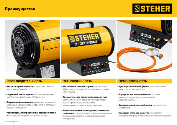 STEHER 33 кВт, газовая тепловая пушка (SG-40)
