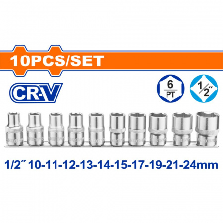 Набор торцевых головок 1/2" 10 шт WADFOW WST2410