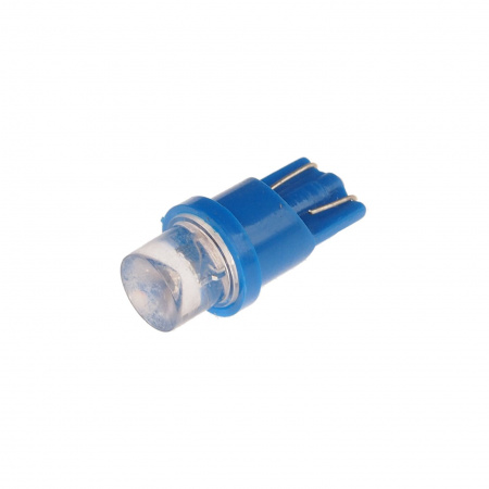 Автолампа T10W (W2,1x9,5d) 1 LED CONCAVE BLUE 4лм   12V MEGAPOWER /10 /100