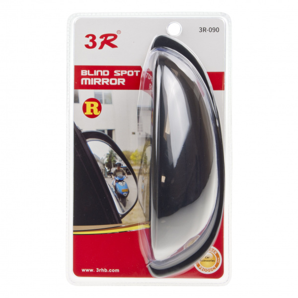 Зеркало дополнительное 3R-090 мертвой зоны на боковую стойку 183х57мм. серебро (скотч) 3R /1/40