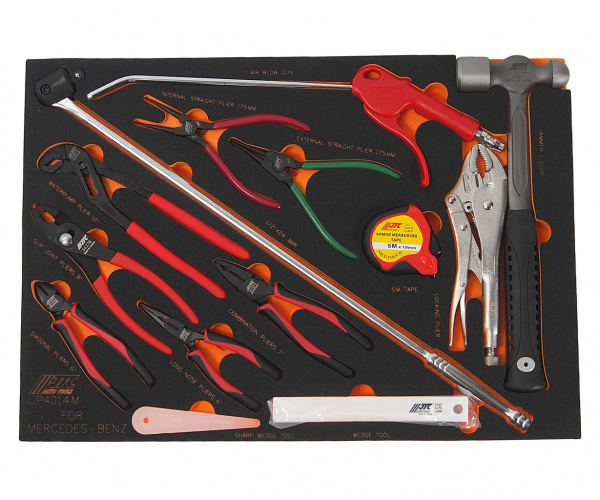 JTC Набор инструментов 14 предметов слесарно-монтажный (MERCEDES) в ложементе JTC