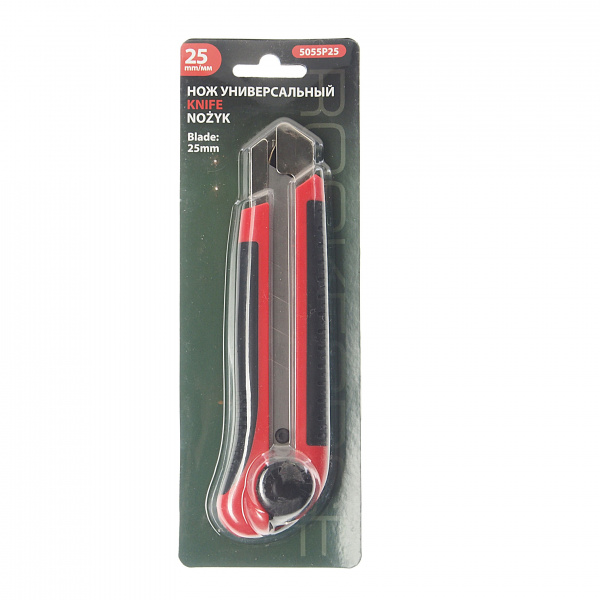 Нож RF-5055P25 универсальный 25мм, в блистере ROCKFORCE /1/72
