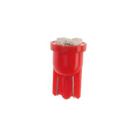 Автолампа T10W (W2,1x9,5d) 6 SMD 3528 RED 60лм   12V MEGAPOWER /10 /100