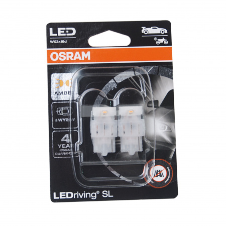 Автолампа WY21W (WX3x16d) LED (блистер, 2шт) YELLOW 12V OSRAM /10