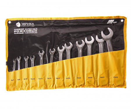 Набор ключей рожковых (6х7,8х9,8.10,10х12,12х13,13х14,16х17,17х19,19х22,22х24,24х27,27х32мм) планшет 12 предметов CrV PRO ЭВРИКА 1/8 Набор ключей рожковых (6х7,8х9,8.10,10х12,12х13,13х14,16х17,17х19,19х22,22х24,24х27,27х32мм) планшет 12 предметов CrV PRO ЭВРИКА 1/8