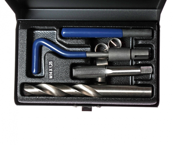 JTC Набор инструментов и вставок для восстановления резьбы М14х1.25мм L=12.4мм 9 предметов JTC