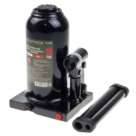Домкрат гидравлический RF-T91004 бутылочный с клапаном 10т (выс.подъема 190-360мм) ROCKFORCE /1/4