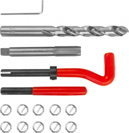 TRIS12125 Набор для восстановления резьбы M12x1.25, 15 предметов