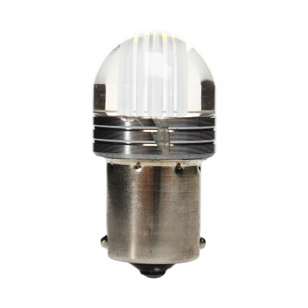 Автолампа P21W (BA15s) LED 9 SMD 2835 WHITE конус прозрачная линза 12V MISTAR /10